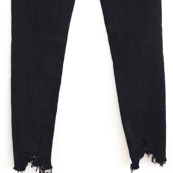 Agolde Sophie High Rise Skinny Jean Black Raw Hem Size 27 - Picture 9 of 9